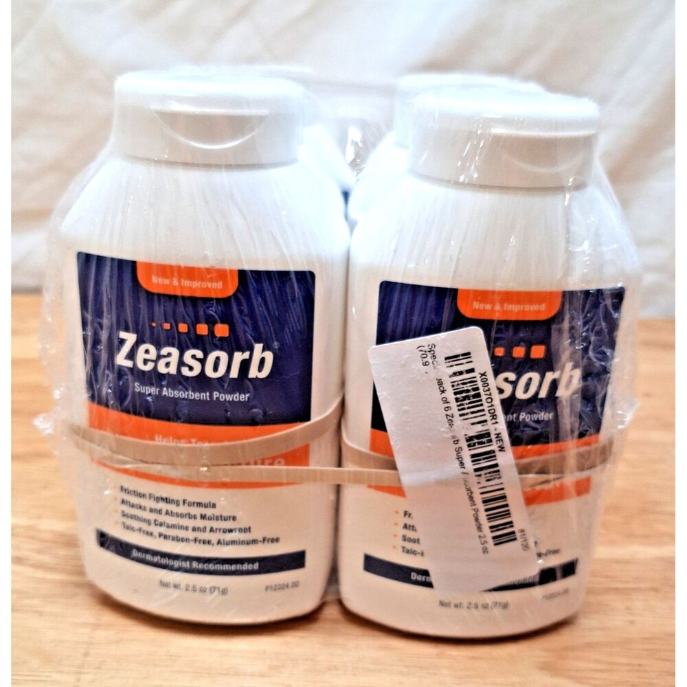 6 Pack Zeasorb Prevention Super Absorbent Powder Foot Care 2.5 Ounce Bottle Each